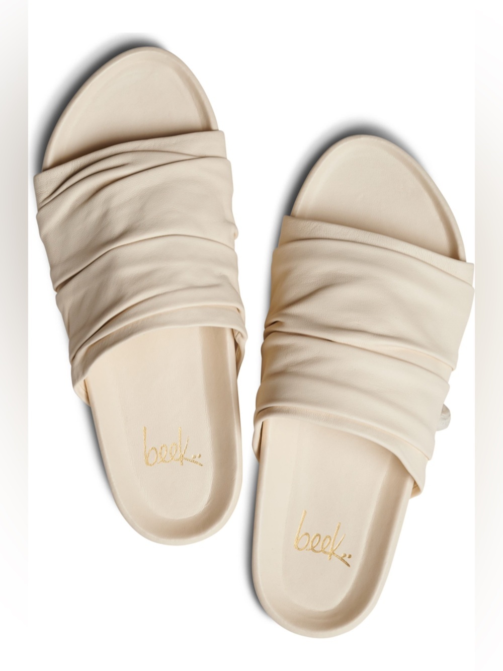 BEEK Minla Slide Sandal Eggshell Leather Shoes Comfort Minimalist Quiet Luxury 9